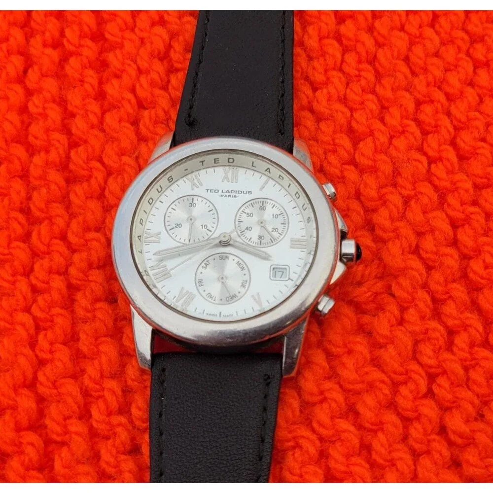 VTG Ted Lepidus Paris Chronograph Watch Stainless Steel Swiss Mvmt Quiet Luxury